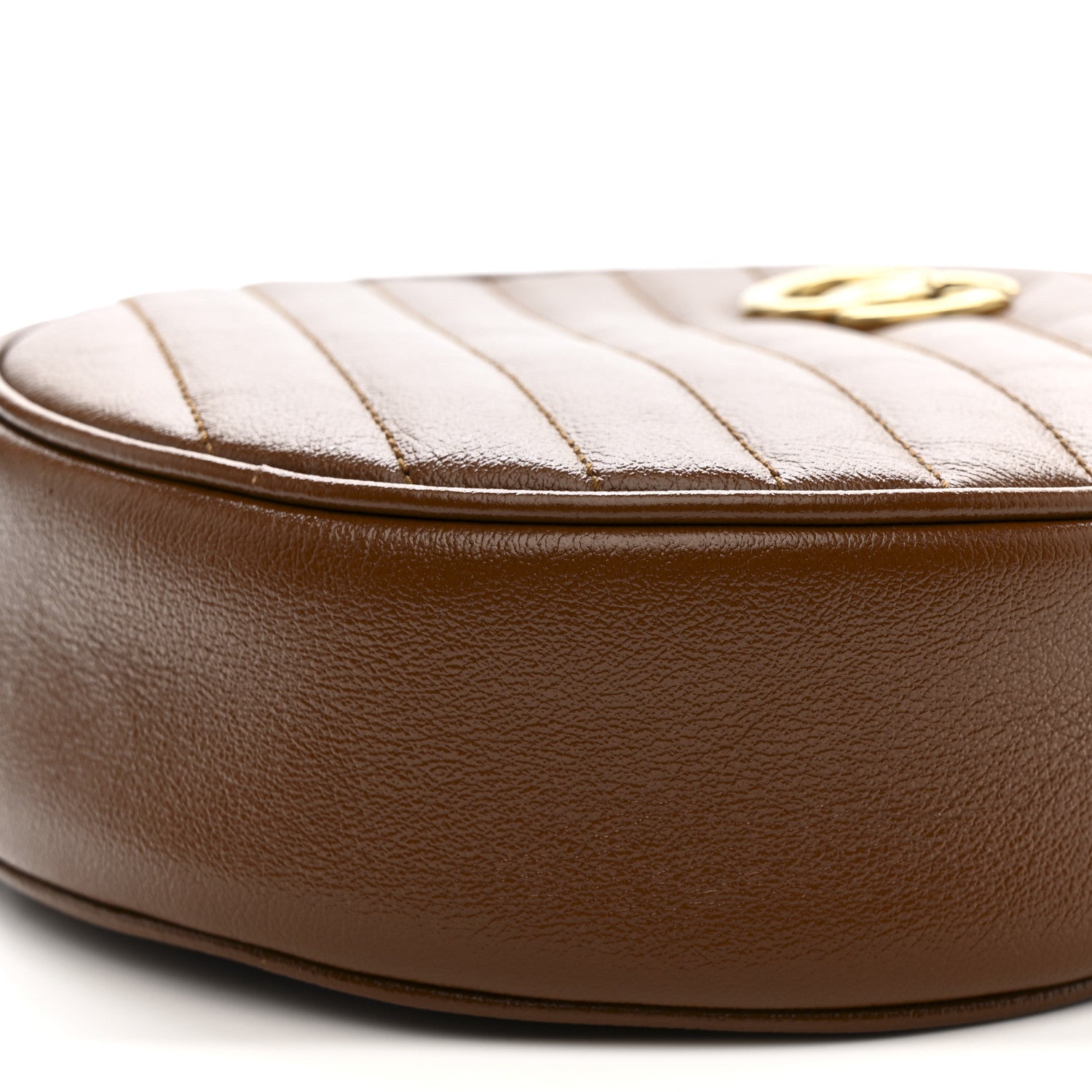 Gucci Azalea Calfskin Matelasse Diagonal Mini GG Marmont Round Shoulder Bag Cuir 10 of 11