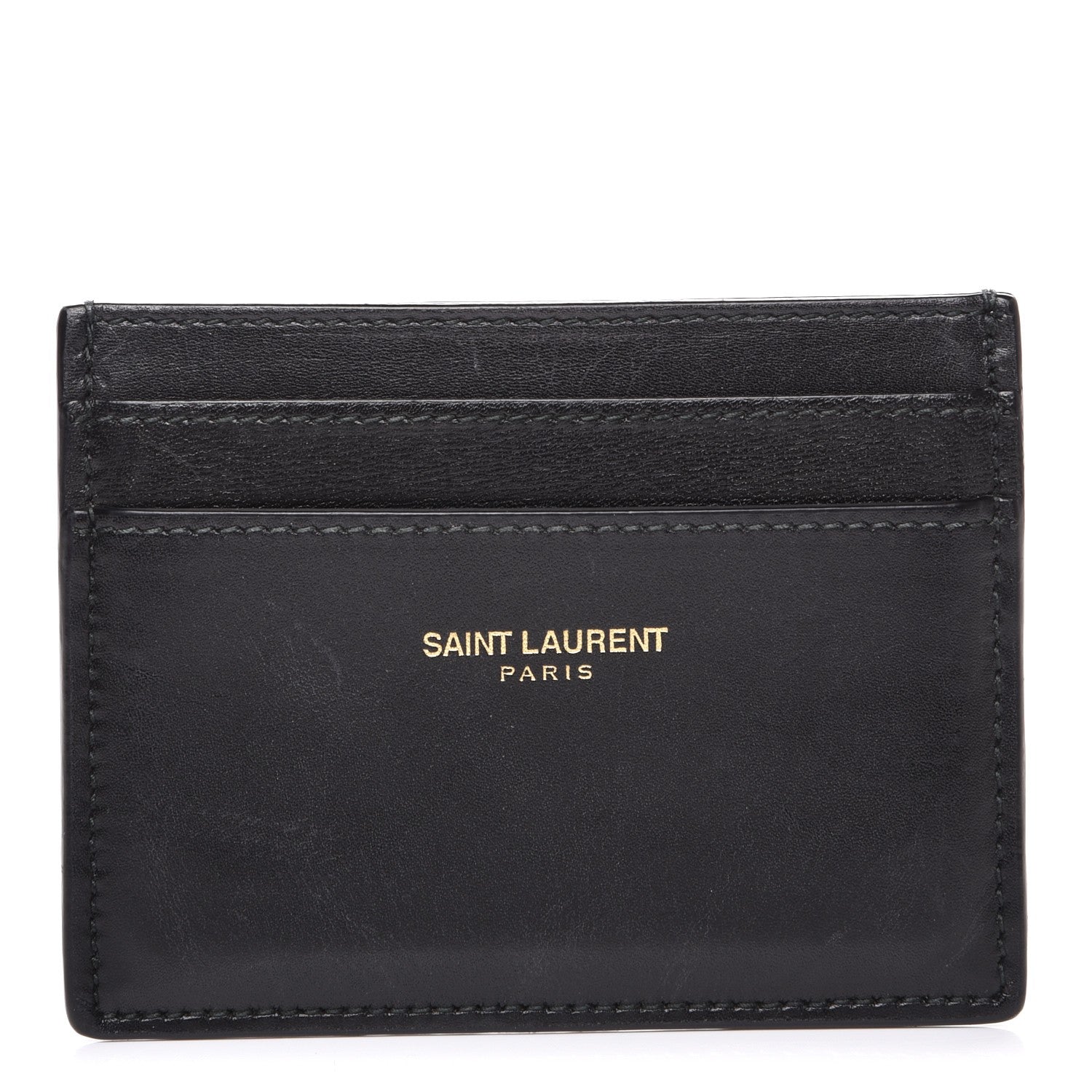 Saint Laurent Calfskin Card Case Black 1 of 7