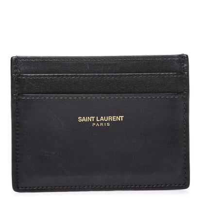 Saint Laurent Calfskin Card Case Black 1 of 7