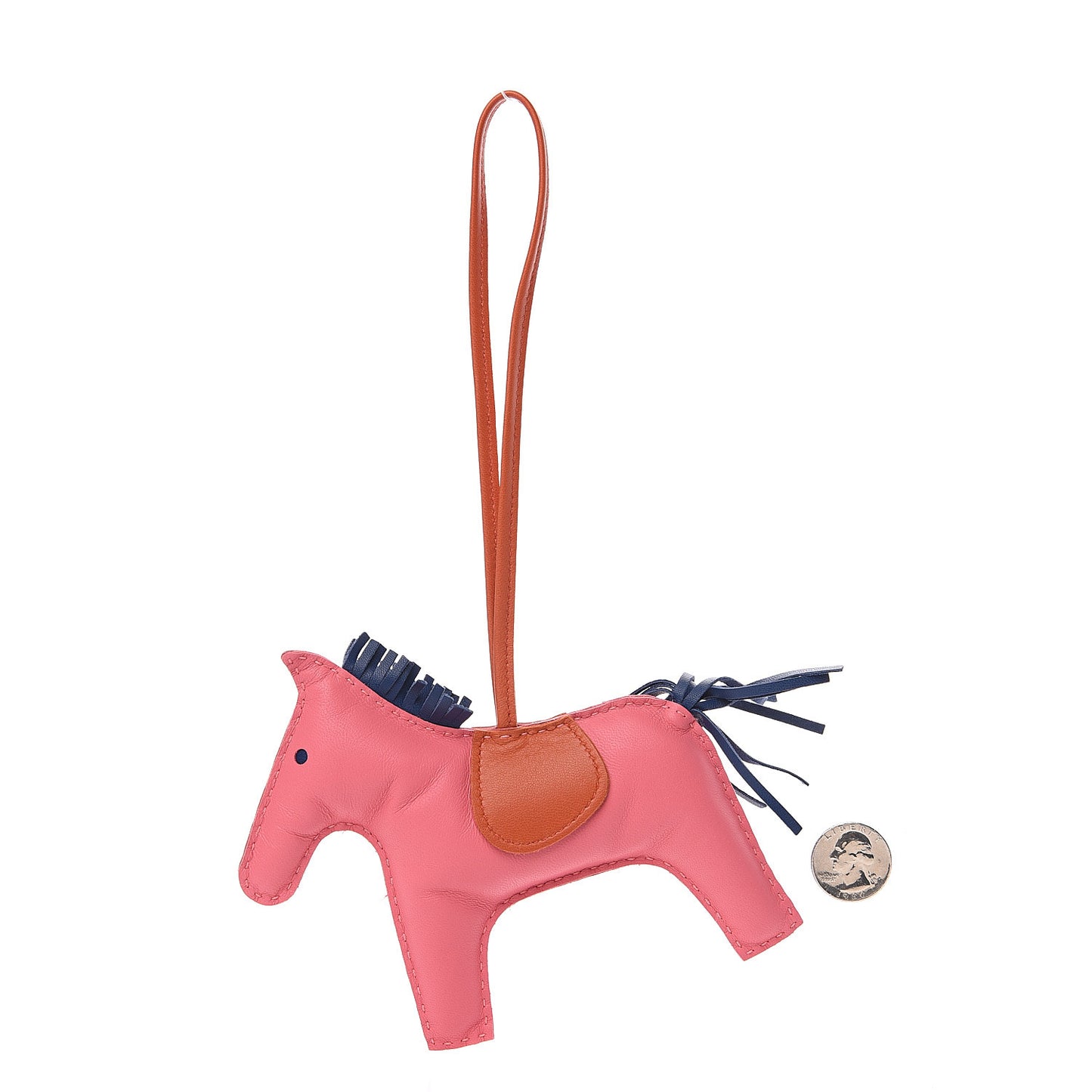 Milo Lambskin Grigri Rodeo Horse Bag Charm GM Rose Azalee Cornaline Bleu De Malte