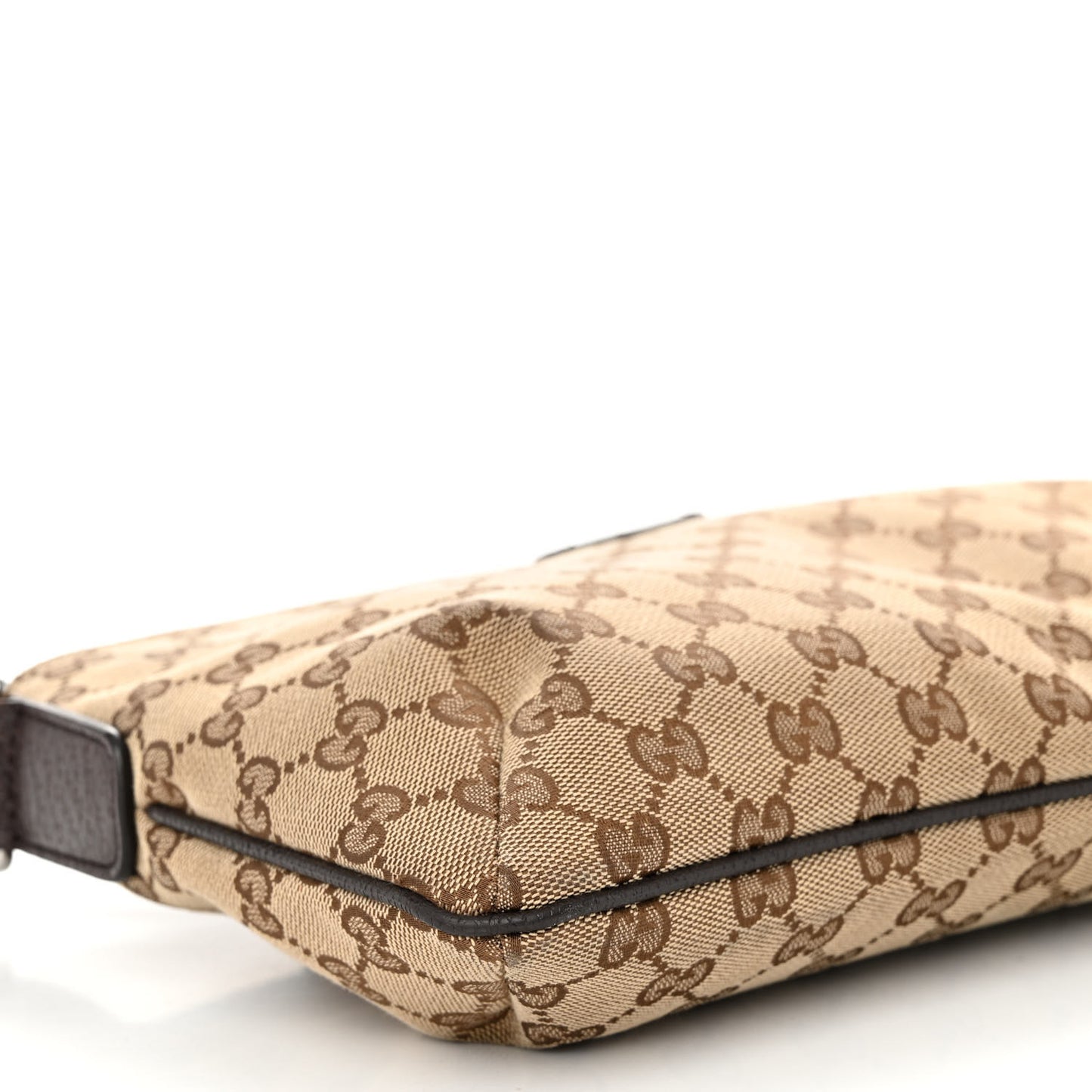Monogram Web Small Flat Messenger Crossbody Dark Brown