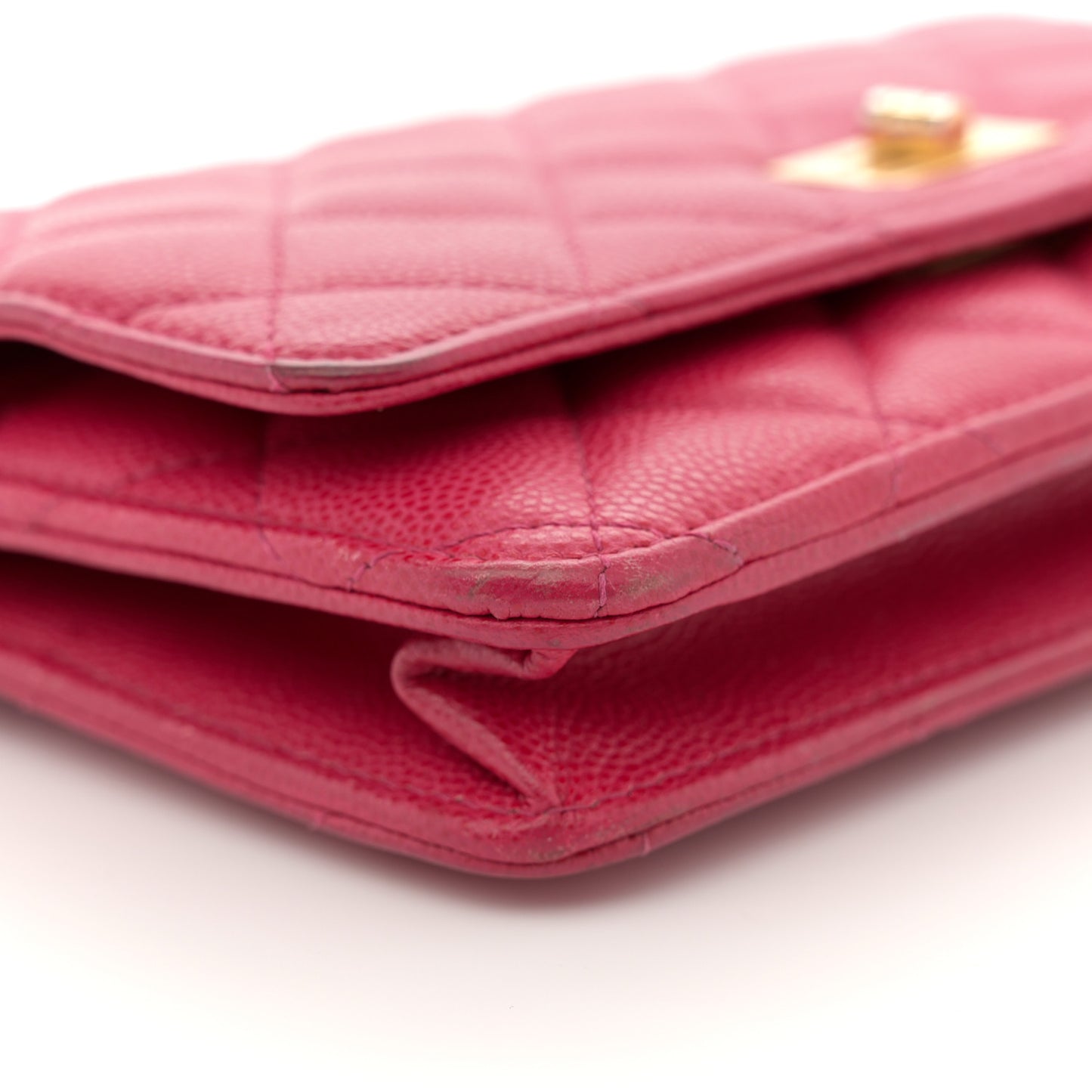 Caviar Quilted 2.55 Reissue Wallet On Chain WOC Dark Pink