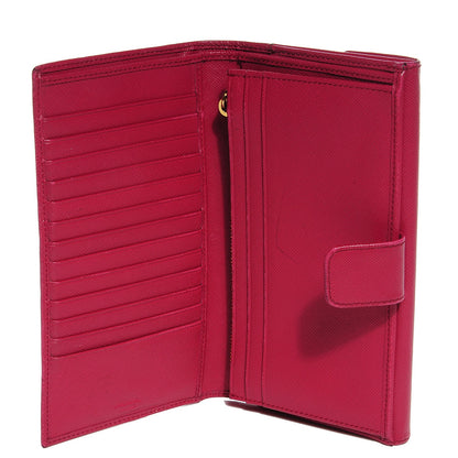 Prada Saffiano Metal Continental Wallet Ibisco 6 of 9