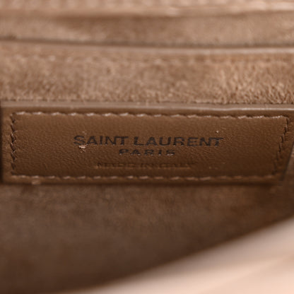 Saint Laurent Calfskin Crocodile Embossed Medium Monogram Sunset Dusty Grey 6 of 16