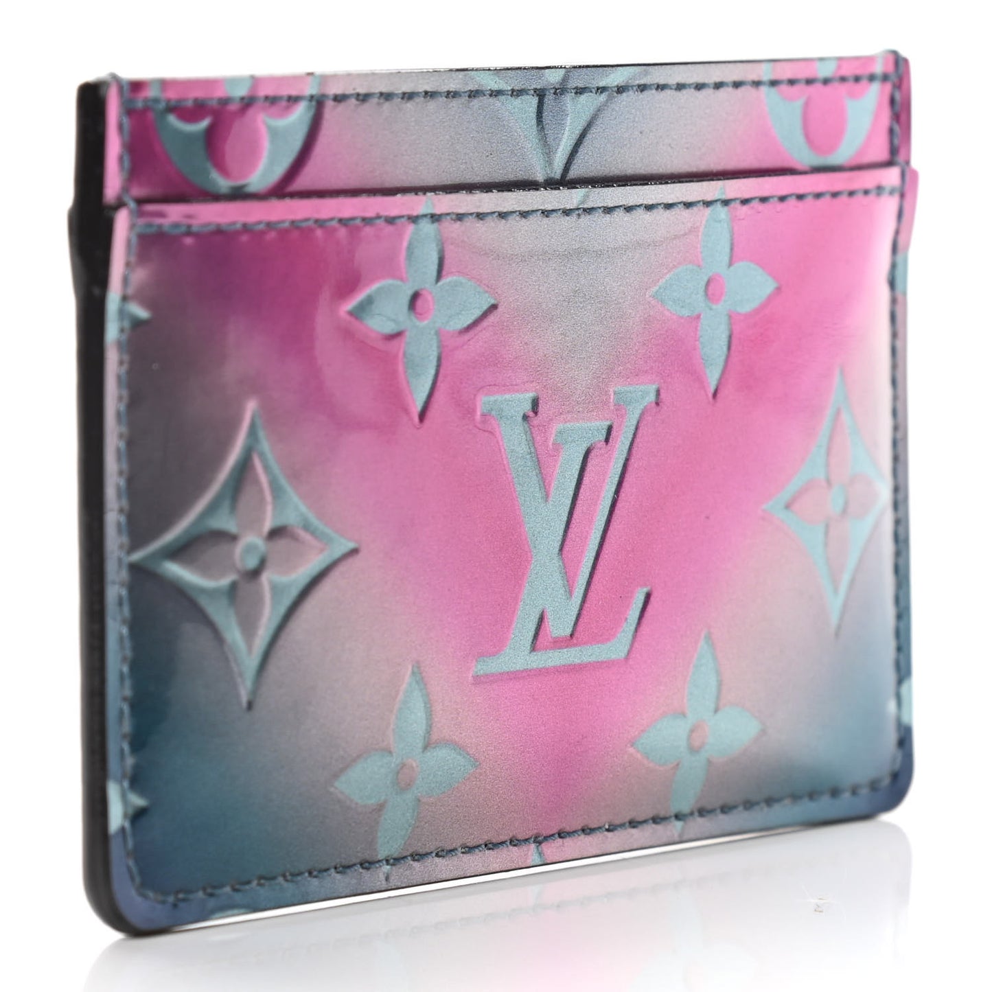 Metallic Vernis Card Holder Blue Pink
