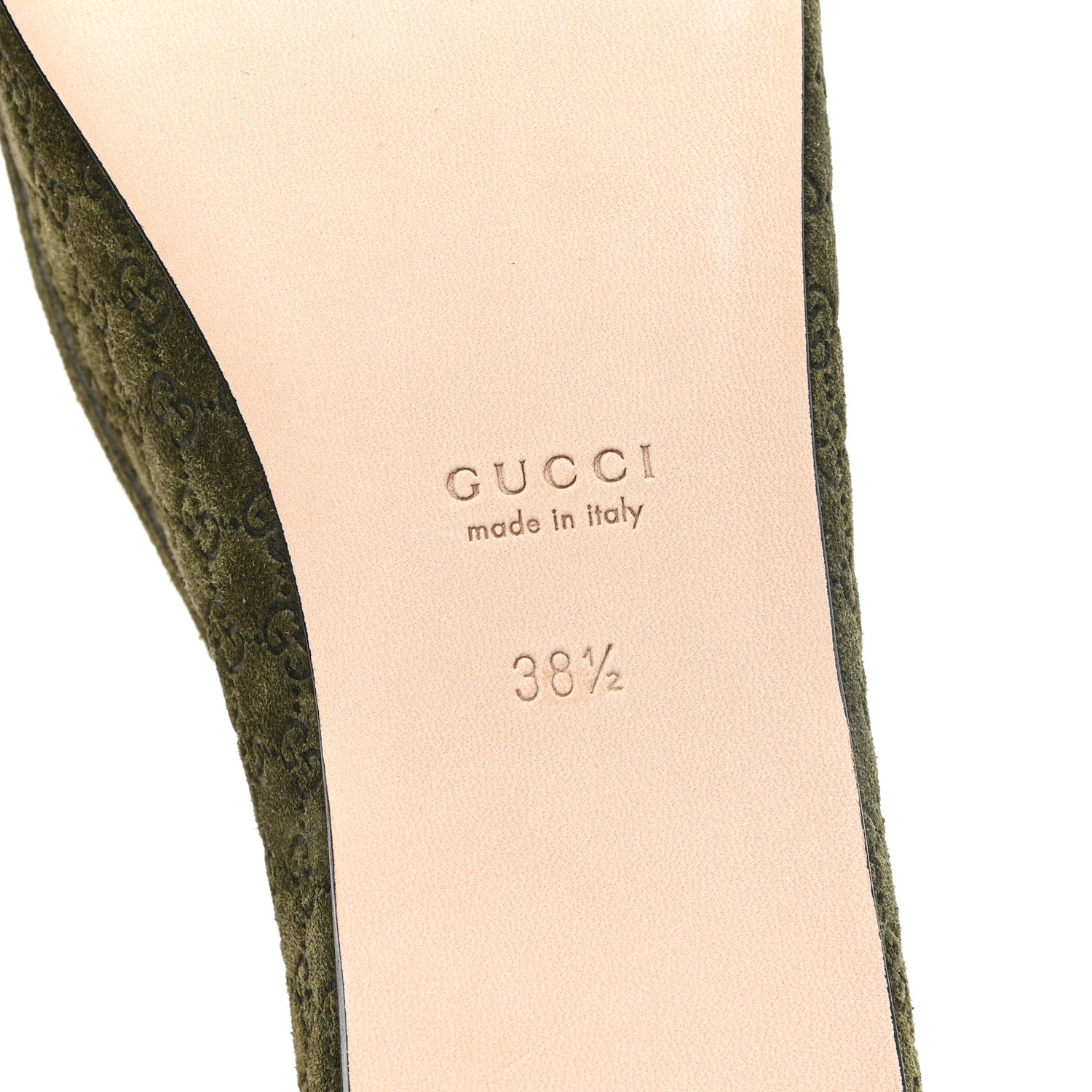 Gucci Suede Micro GG Horsebit Womens Kensington Moccasin Loafers 38.5 Green 7 of 9