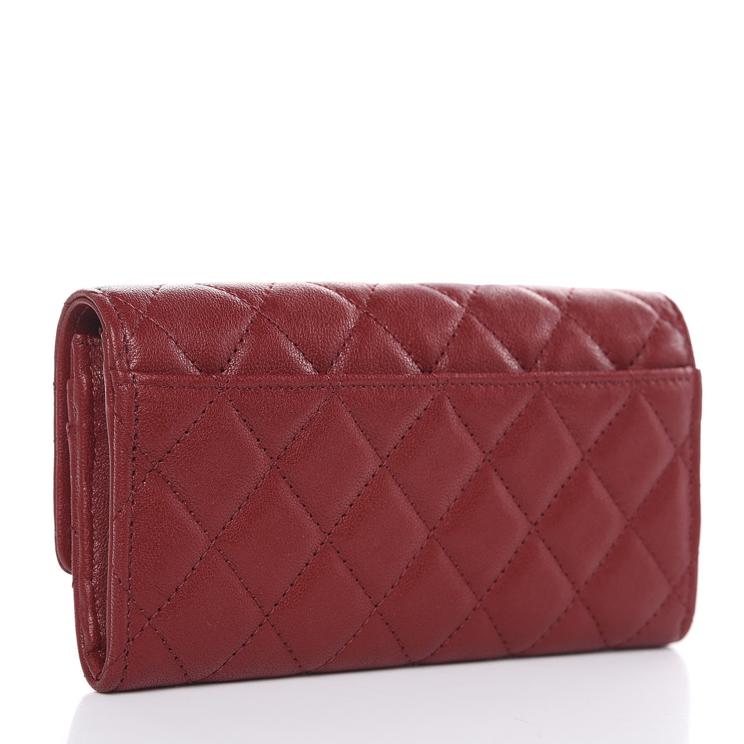 Chanel Lambskin Quilted Medium 19 Flap Wallet Burgundy 3 of 8