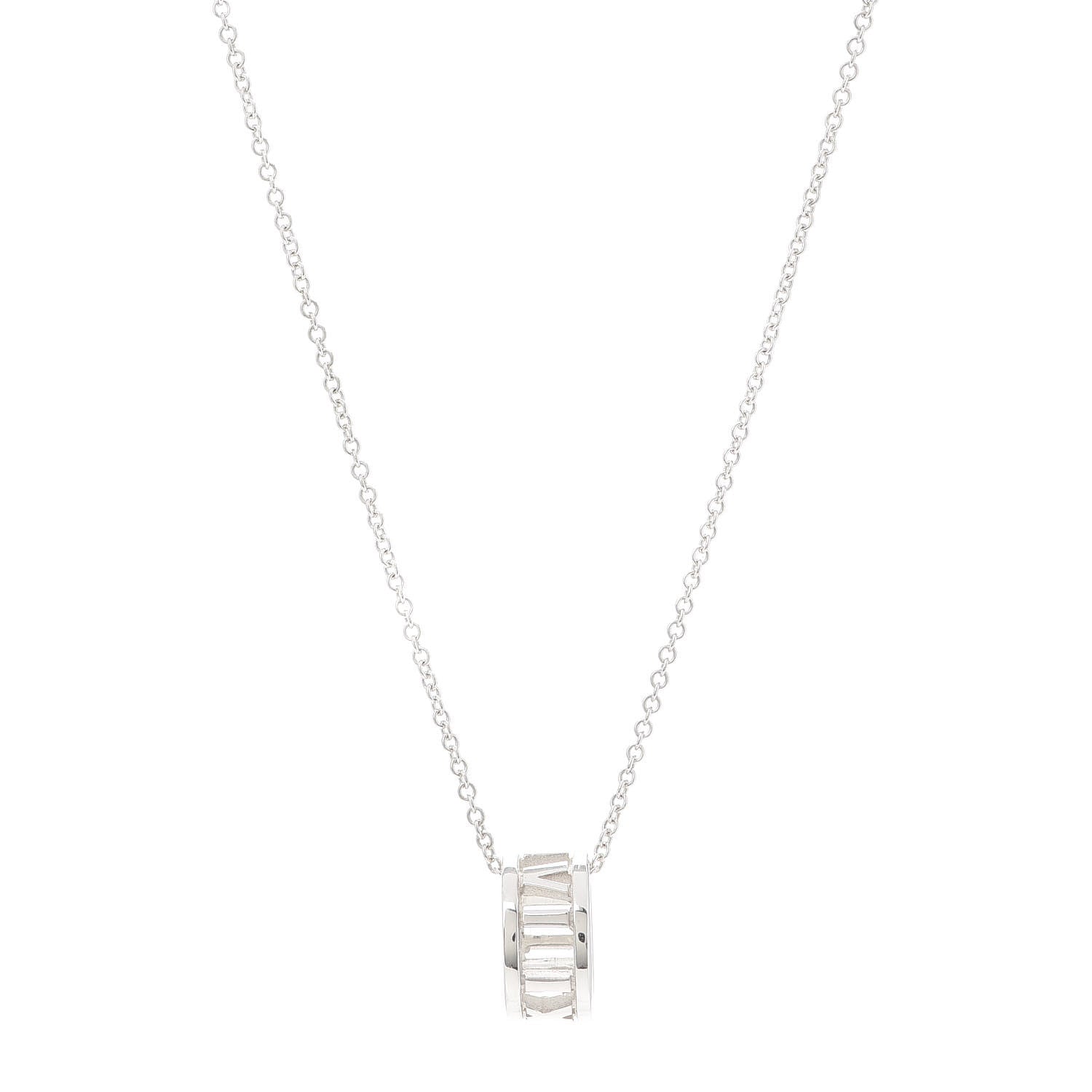 Tiffany Sterling Silver Atlas Open Pendant Necklace 1 of 5