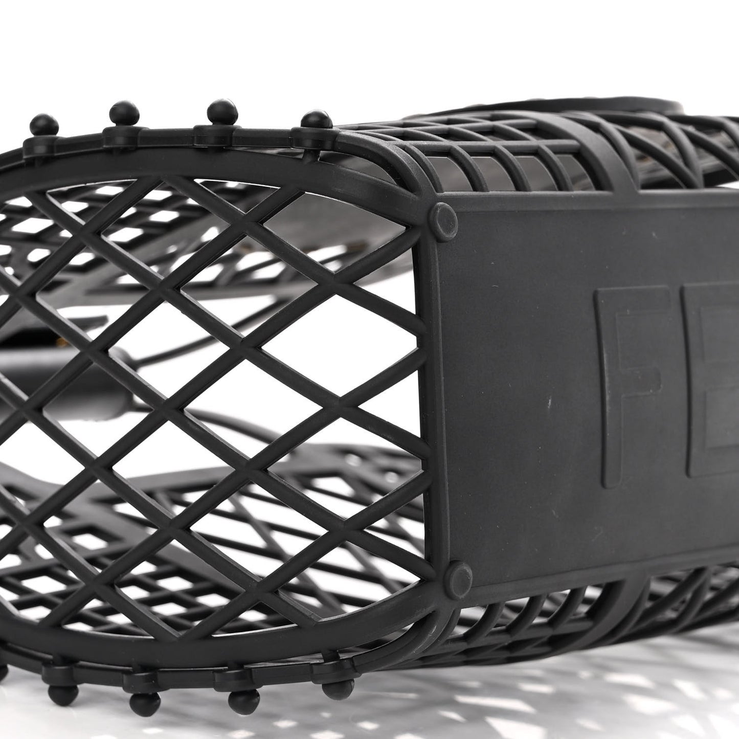 Recycled Plastic Vitello Liberty Matte Small Fendi Basket Black Miele Scuro