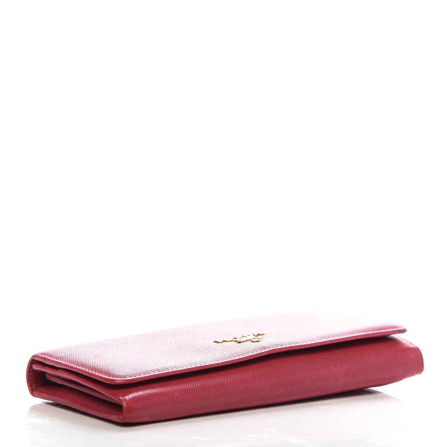 Prada Saffiano Metal Continental Flap Wallet Fuoco 4 of 8