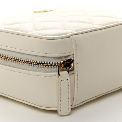 Chanel Lambskin Quilted CC Pearl Crush Camera Case White 9 of 10