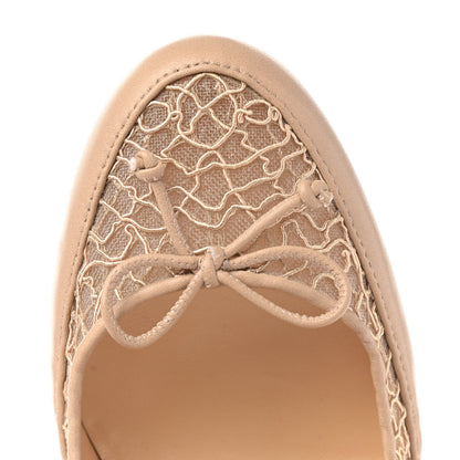 Christian Louboutin Nappa Dentelle Chainette Ladylace 85 Pumps 38.5 Nude 8 of 10