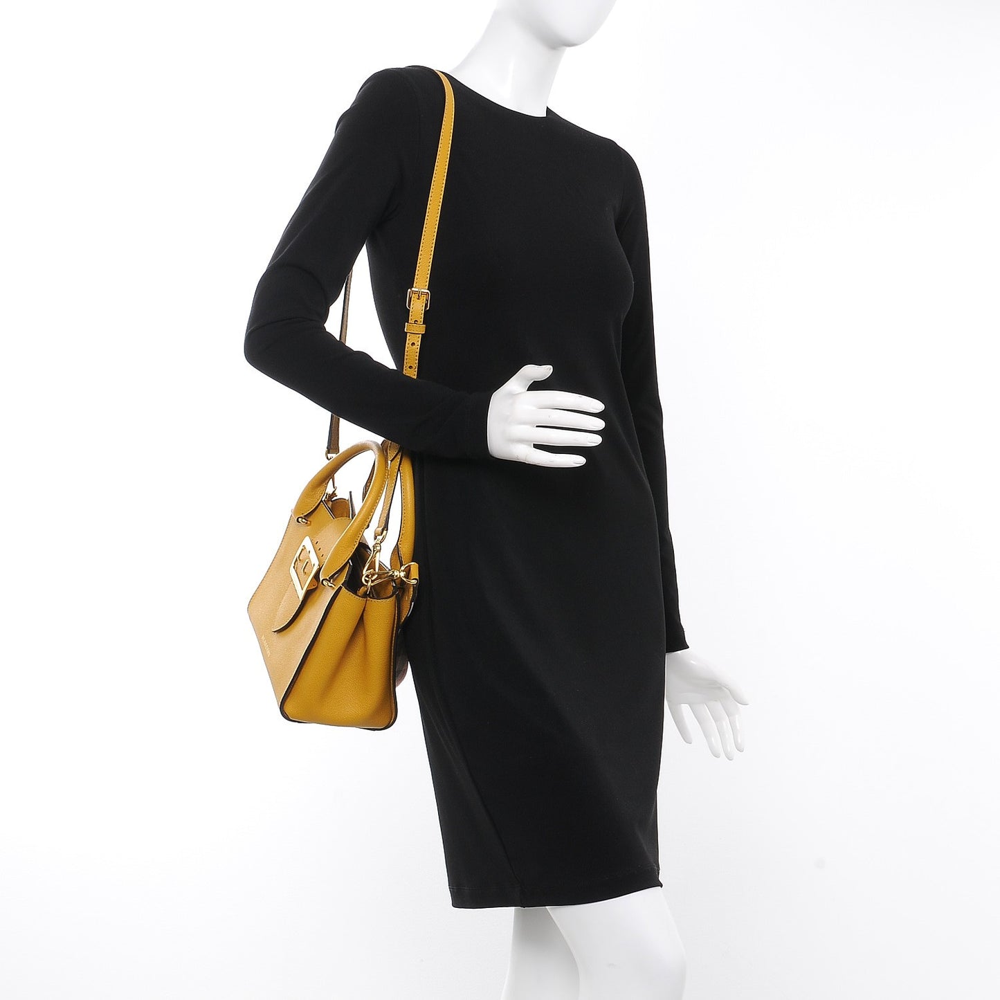 Soft Grain Calfskin Small Buckle Tote Bright Straw
