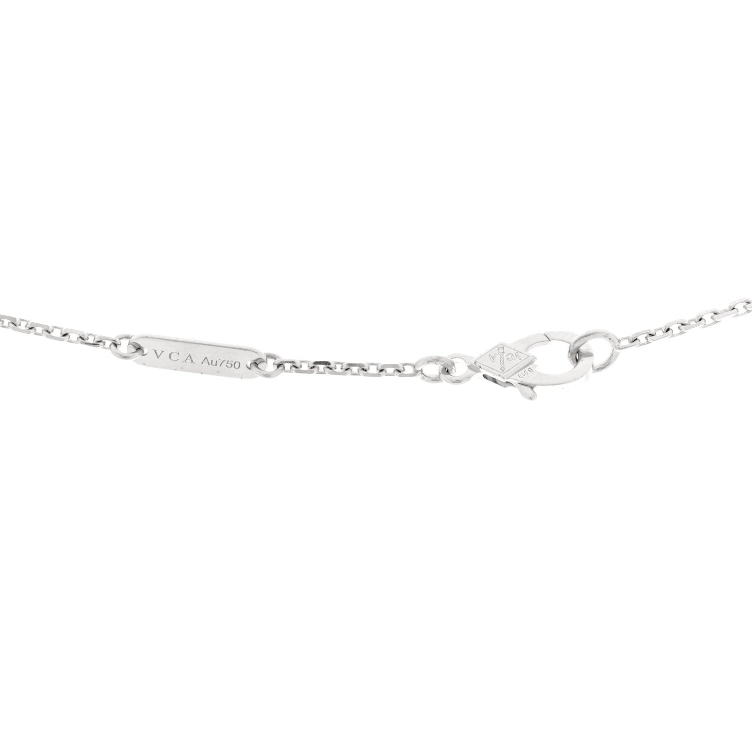 Van Cleef & Arpels 18K White Gold Diamond Vintage Alhambra Pendant Necklace 7 of 9