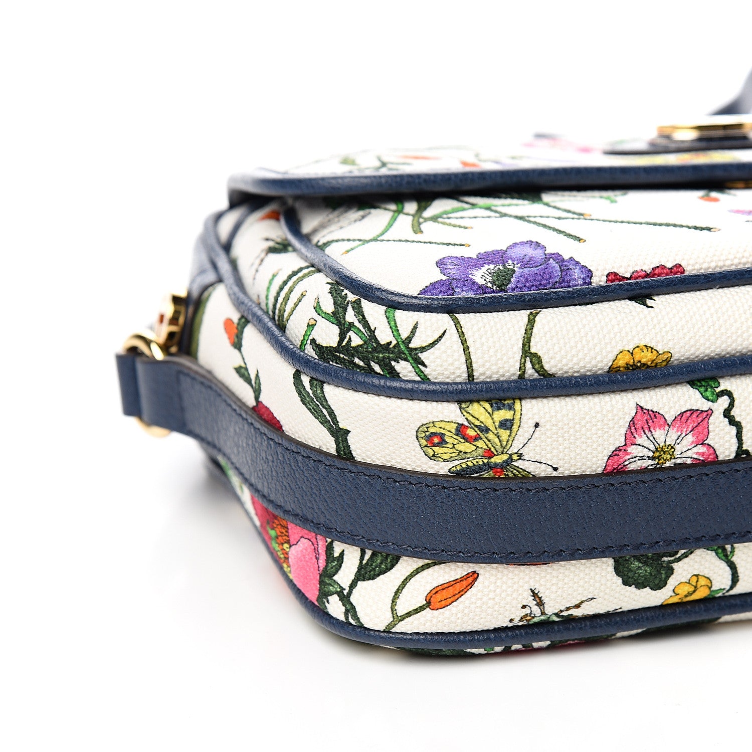 Gucci Canvas Flora Floral Shoulder Bag White Blue Agata Mulitcolor 7 of 10