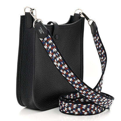Hermes Taurillon Clemence Zigzag Evelyne TPM Caban Black Bleu Zellige Indigo 3 of 11