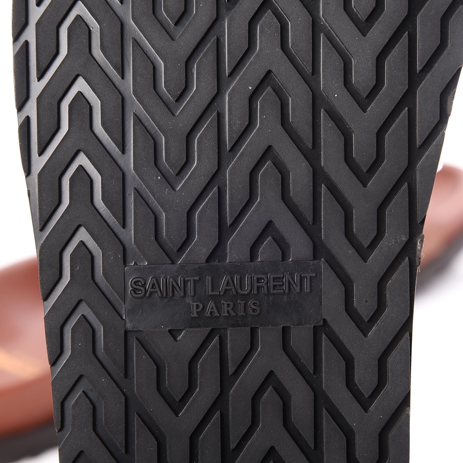 Saint Laurent Calfskin Monogram Jimmy Joan Slide Sandals 39 Whiskey 6 of 9