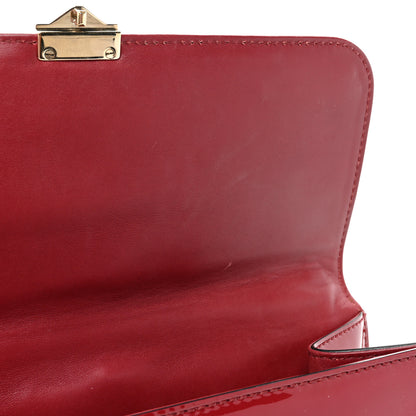 Valentino Garavani Patent Large Glam Lock Rockstud Flap Red 9 of 19