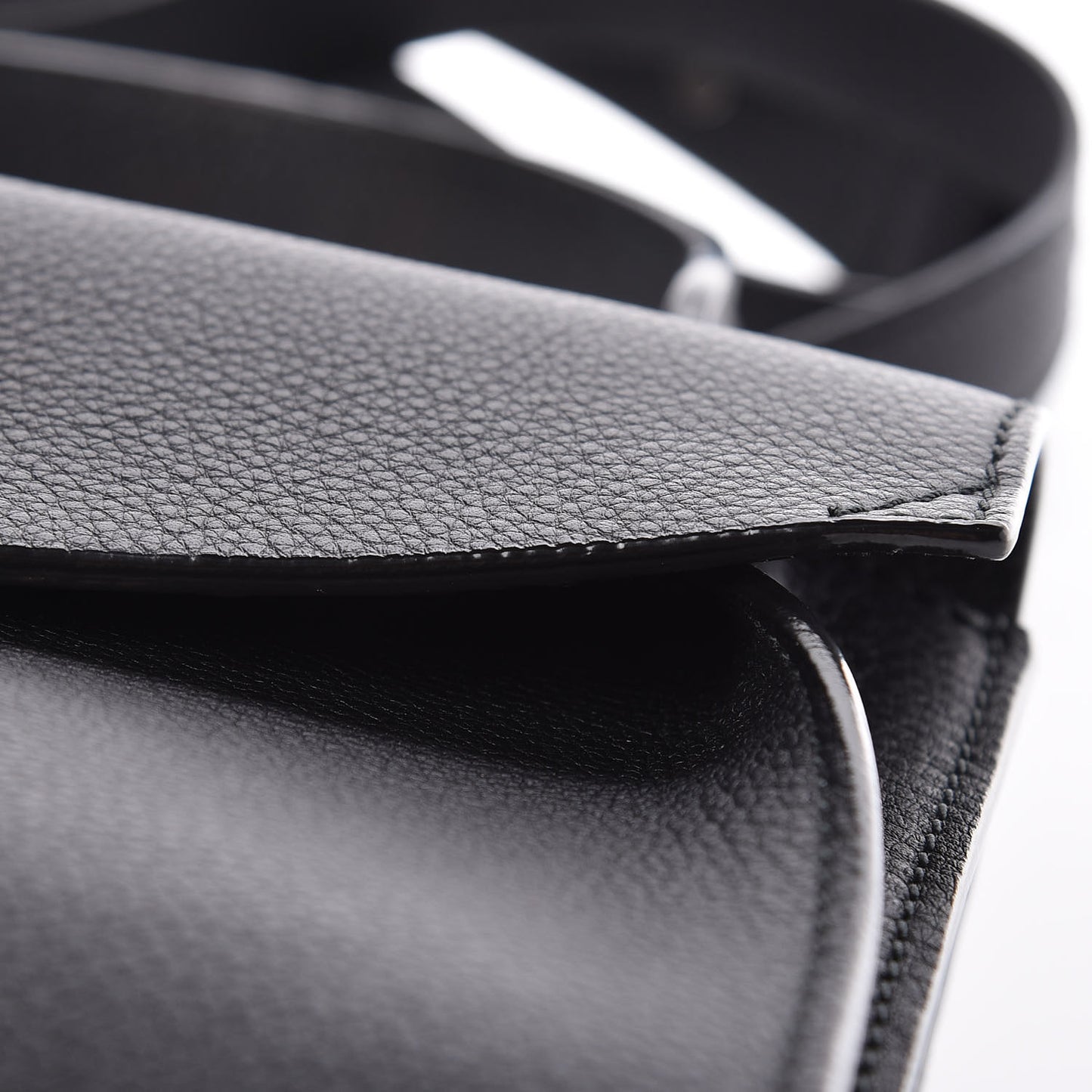 Pebbled Calfskin Small Hava Top Handle Bag Black