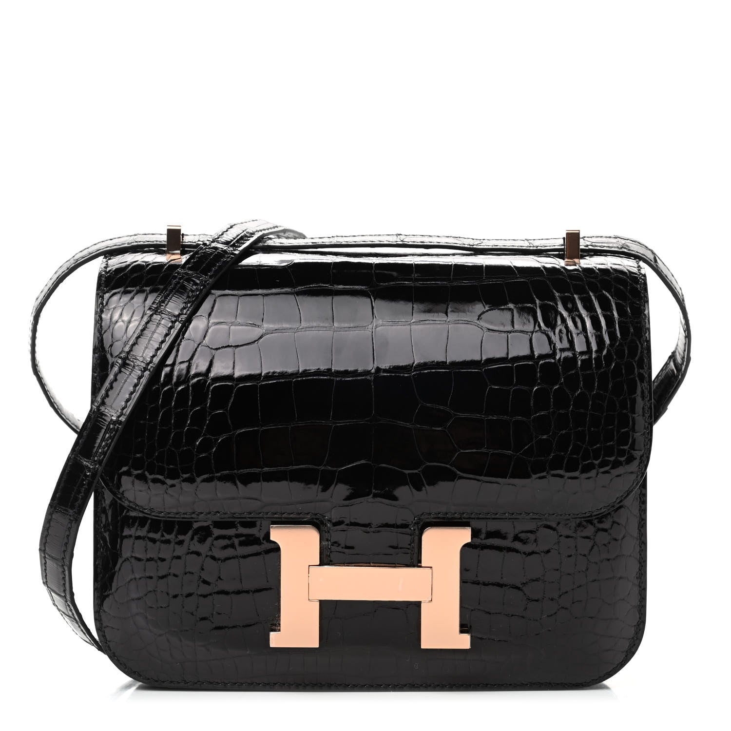 Hermes Shiny Alligator Constance 18 Black 1 of 4