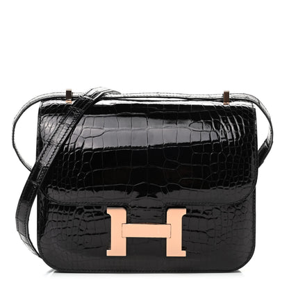 Hermes Shiny Alligator Constance 18 Black 1 of 4
