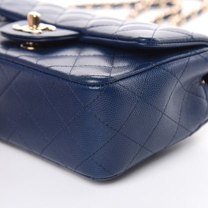 Chanel Caviar Quilted Mini Rectangular Flap Dark Blue 9 of 10