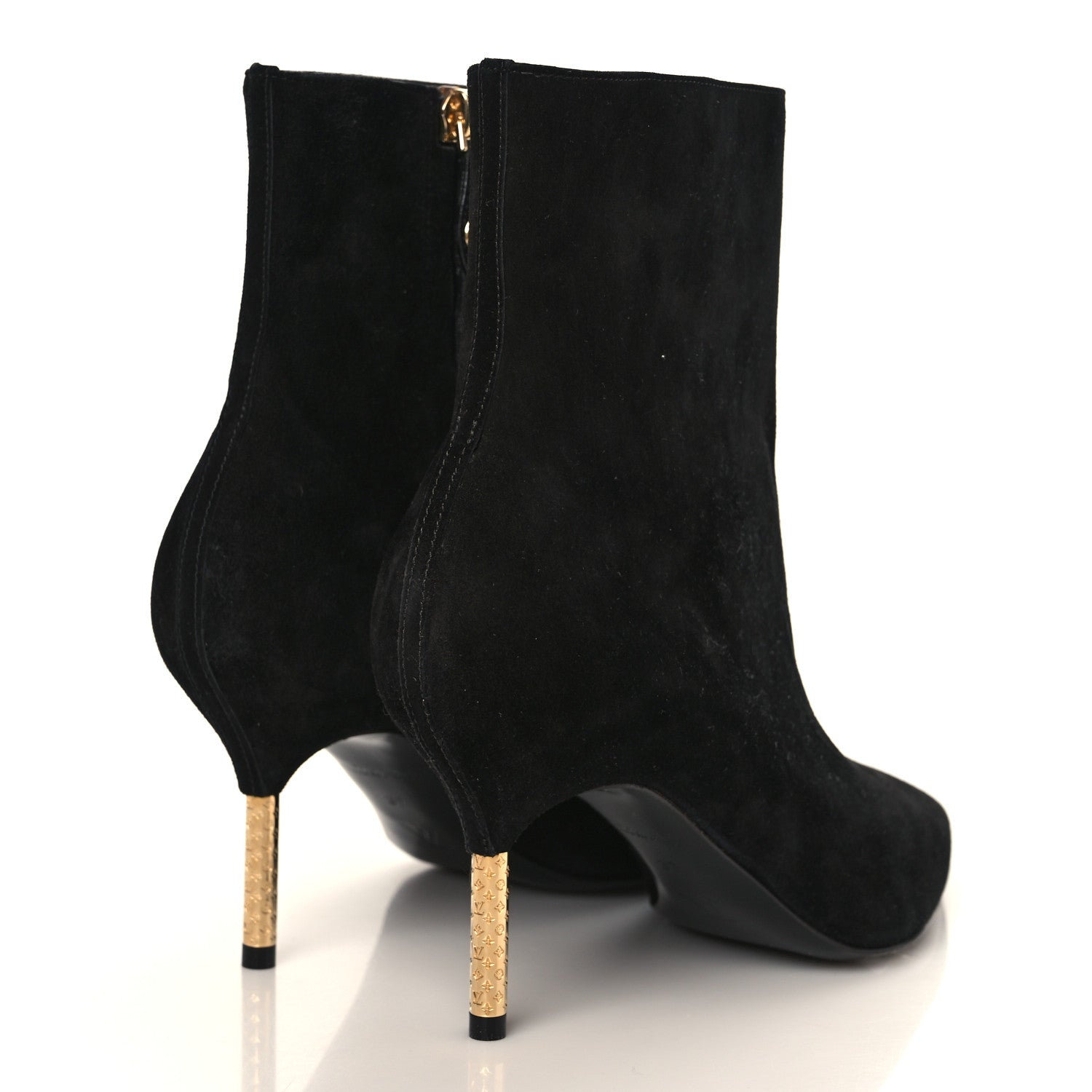 Louis Vuitton Calfskin Suede Monogram Ultimate Ankle Boots 37 Black 4 of 8