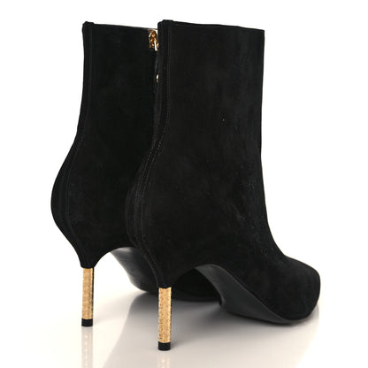 Louis Vuitton Calfskin Suede Monogram Ultimate Ankle Boots 37 Black 4 of 8