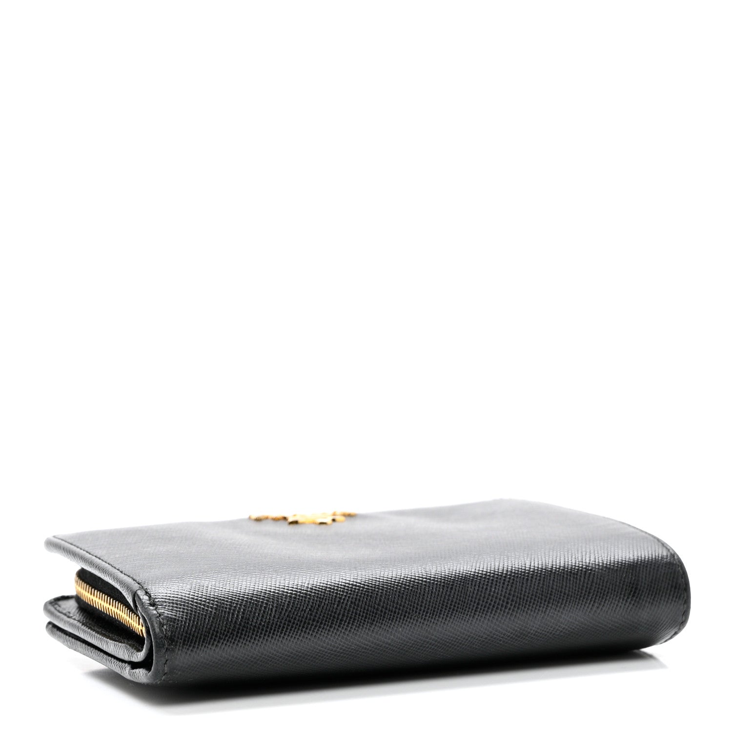 Prada Saffiano Metal Compact Wallet Black 4 of 8