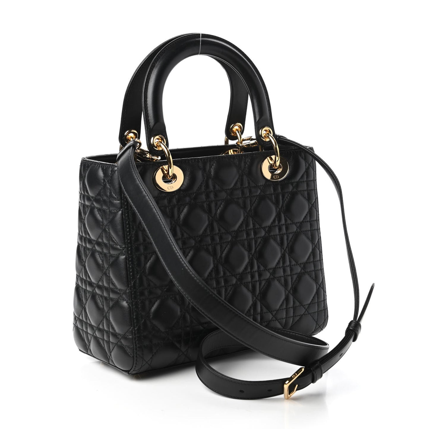 Lambskin Cannage Medium Lady Dior Black