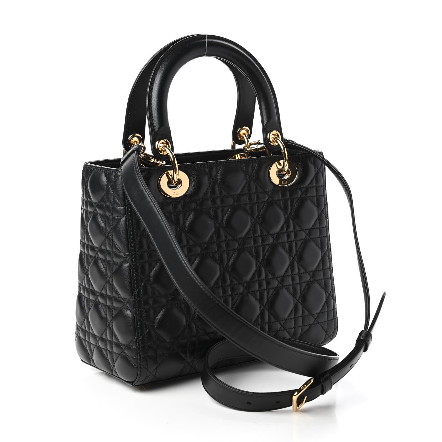 Christian Dior Lambskin Cannage Medium Lady Dior Black 3 of 10