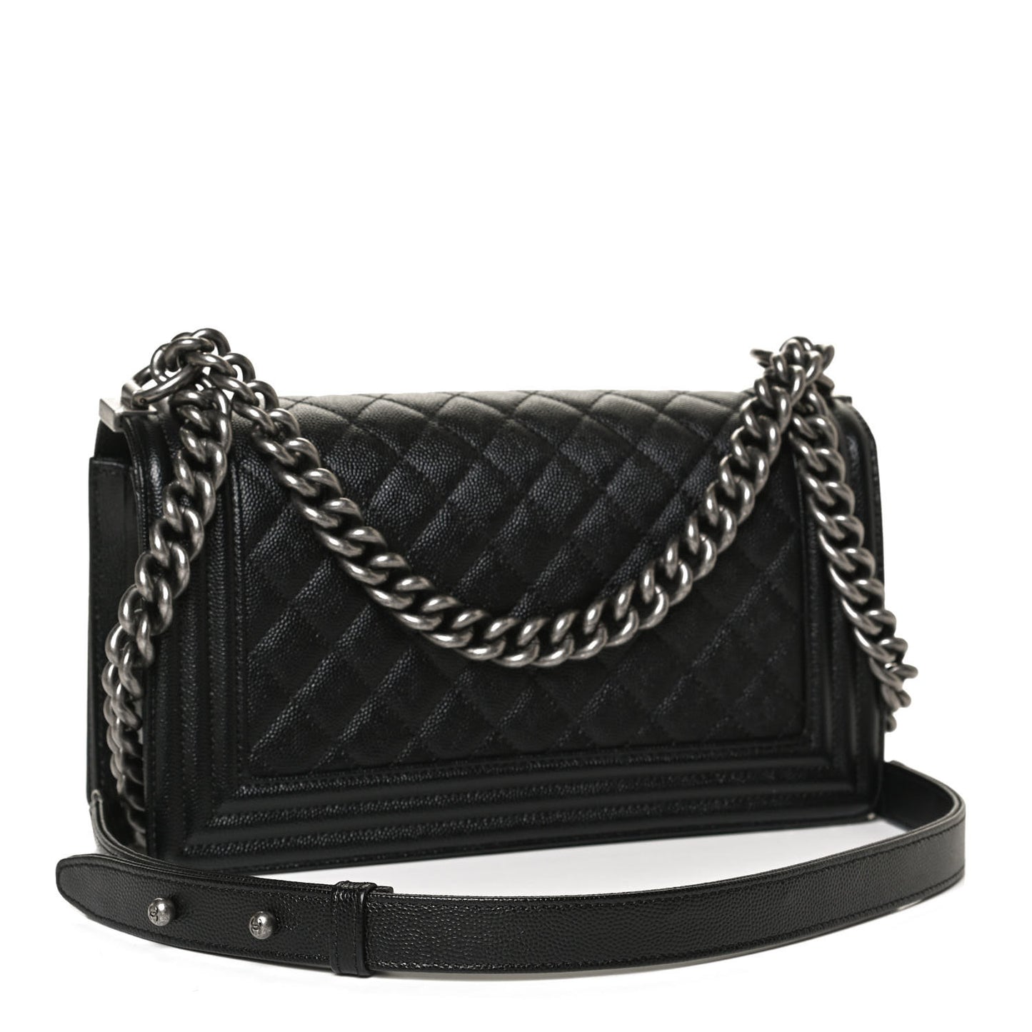 Caviar Quilted Medium Boy Flap Black