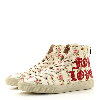 Gucci Canvas Romantic Print Major Blind For Love High Top Sneakers 36.5 Ivory 3 of 8
