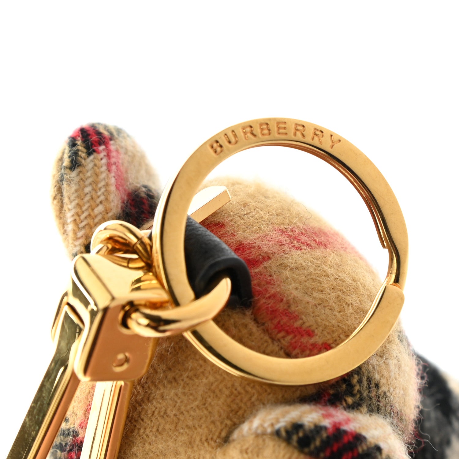 Burberry Cashmere Vintage Check Thomas Bear Bag Charm Antique Yellow 3 of 4