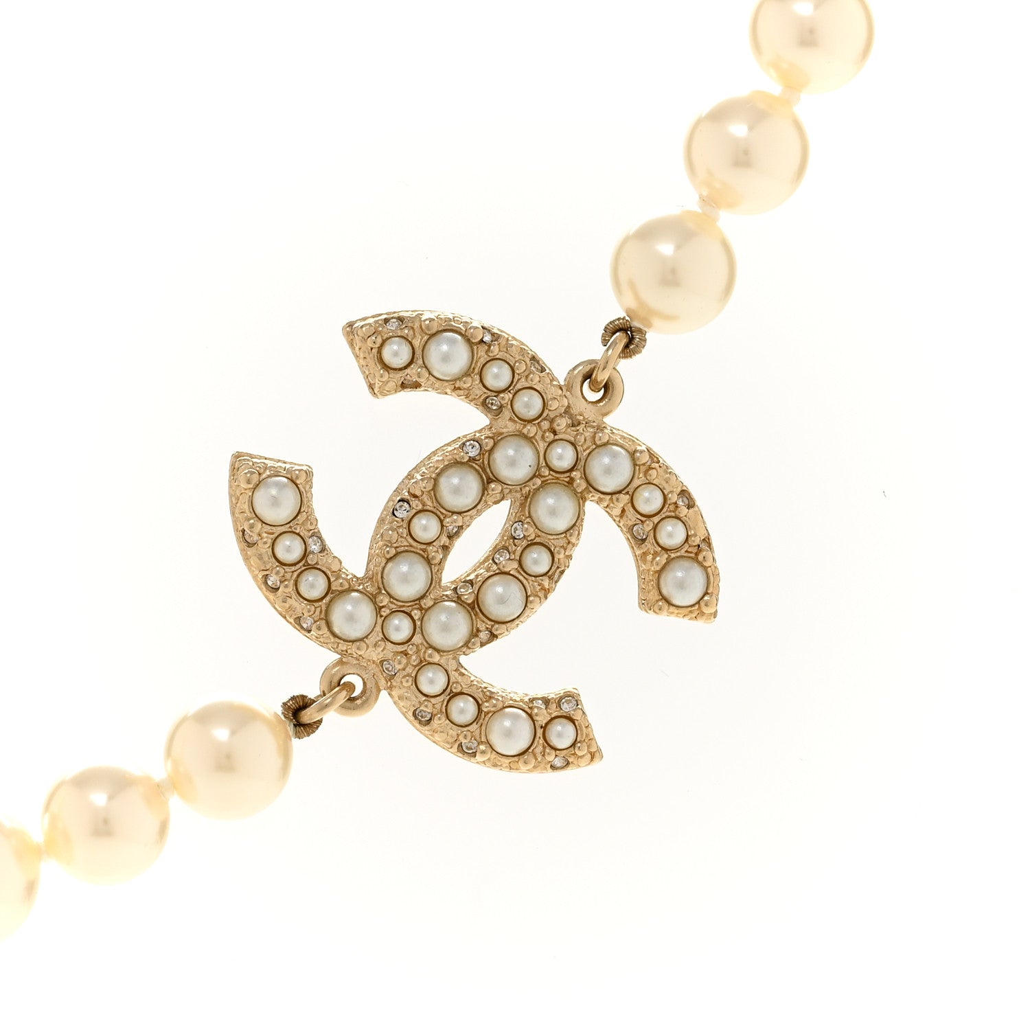 Chanel Pearl CC 100th Anniversary Necklace Light Gold 4 of 7