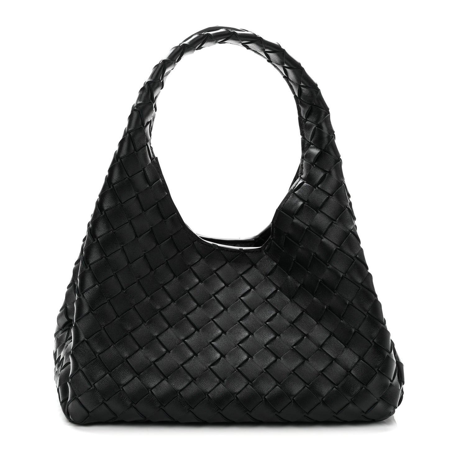 Nappa Intrecciato Small Campana Shoulder Bag Black