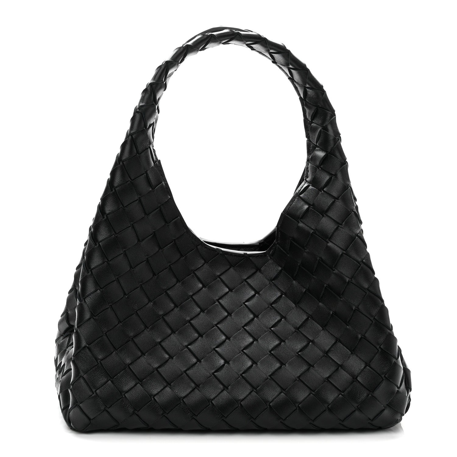Bottega Veneta Nappa Intrecciato Small Campana Shoulder Bag Black 1 of 9