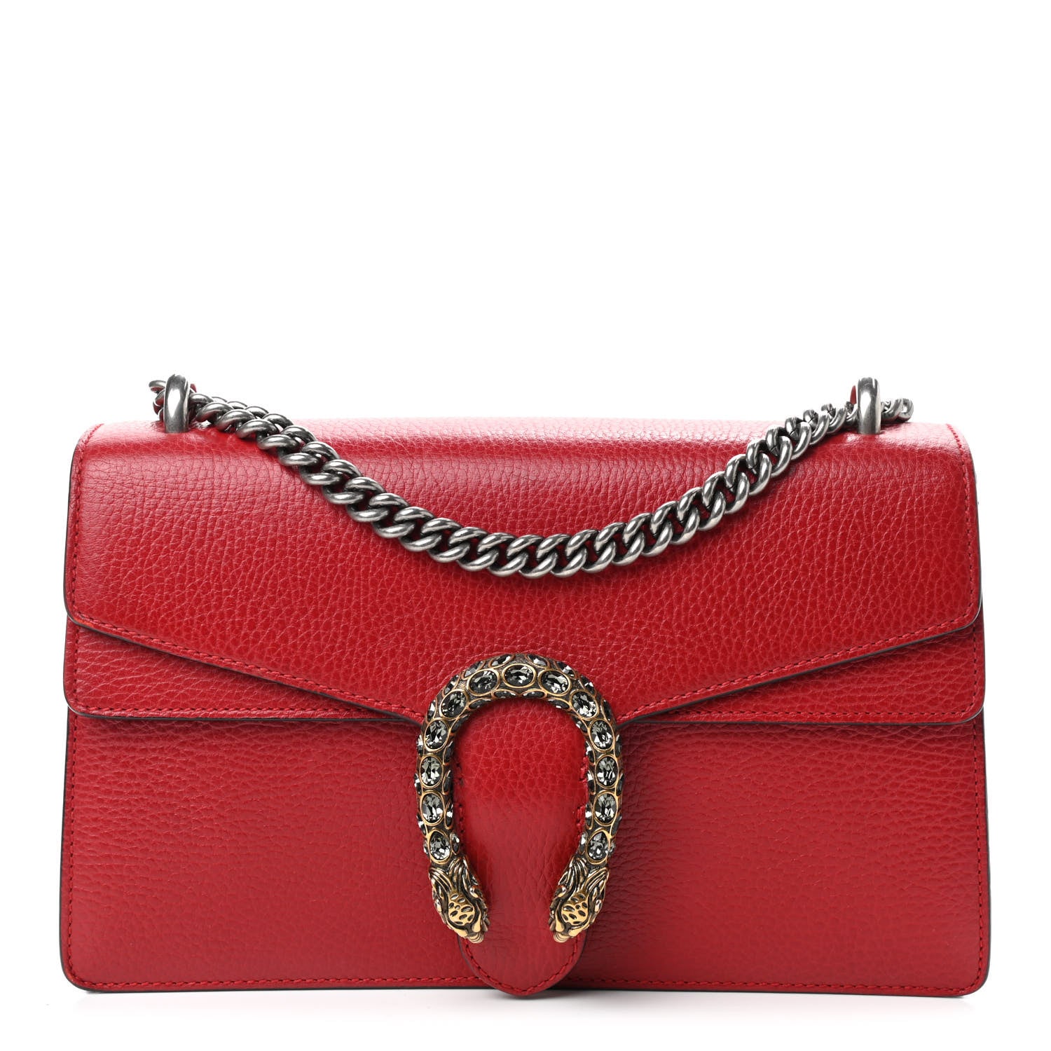 Gucci Dollar Calfskin Swarovski Crystal Small Dionysus Shoulder Bag Hibiscus Red 1 of 9