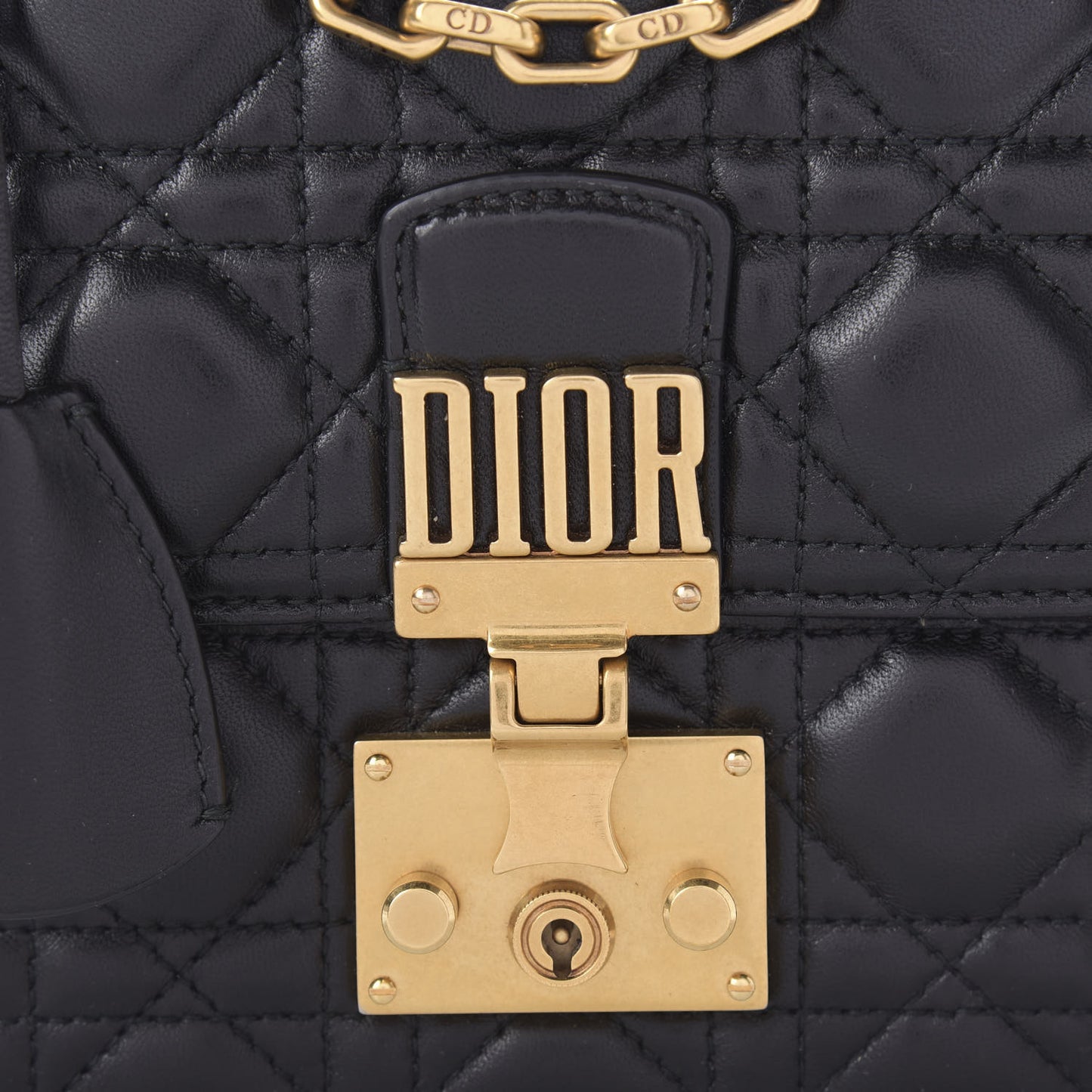 Lambskin Cannage Large Dioraddict Flap Bag Black