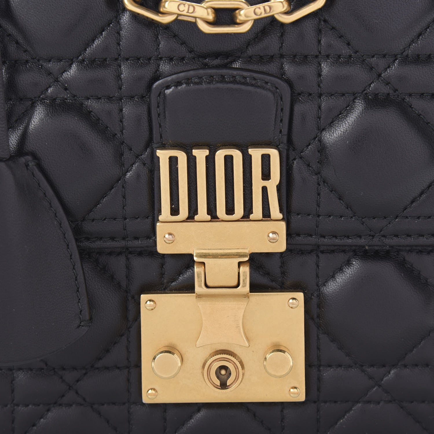 Christian Dior Lambskin Cannage Large Dioraddict Flap Bag Black 9 of 9