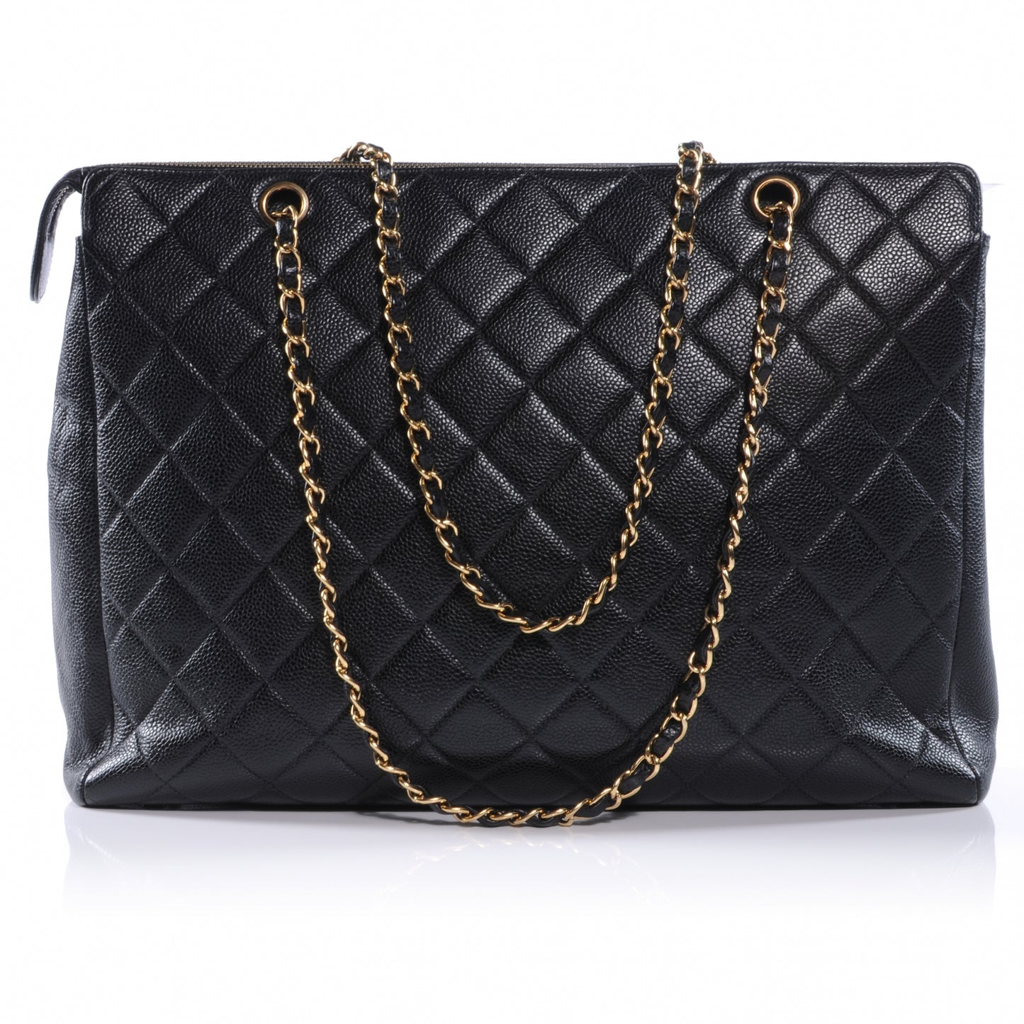 Caviar Quilted CC Shoulder Bag Black