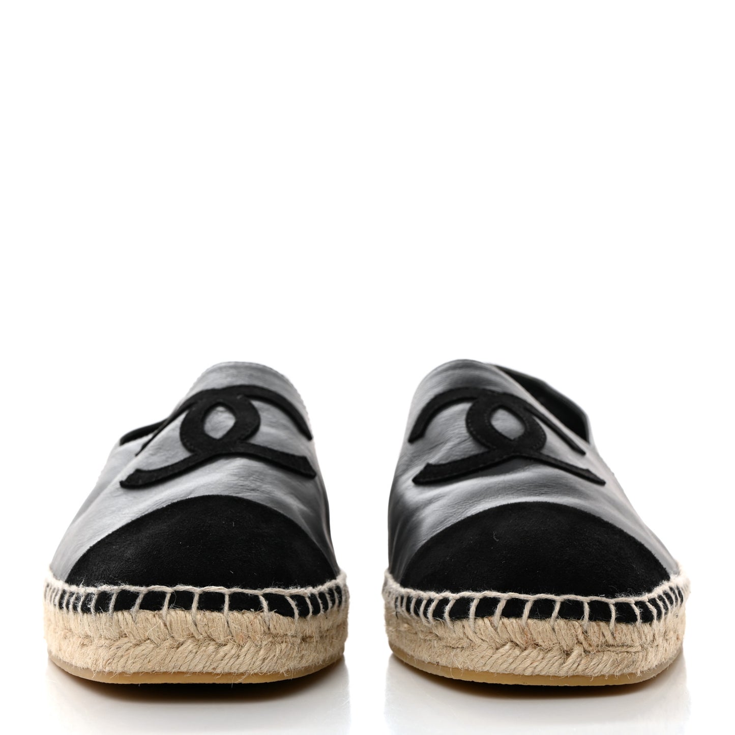 Lambskin CC Mens Espadrilles 43 Grey Black