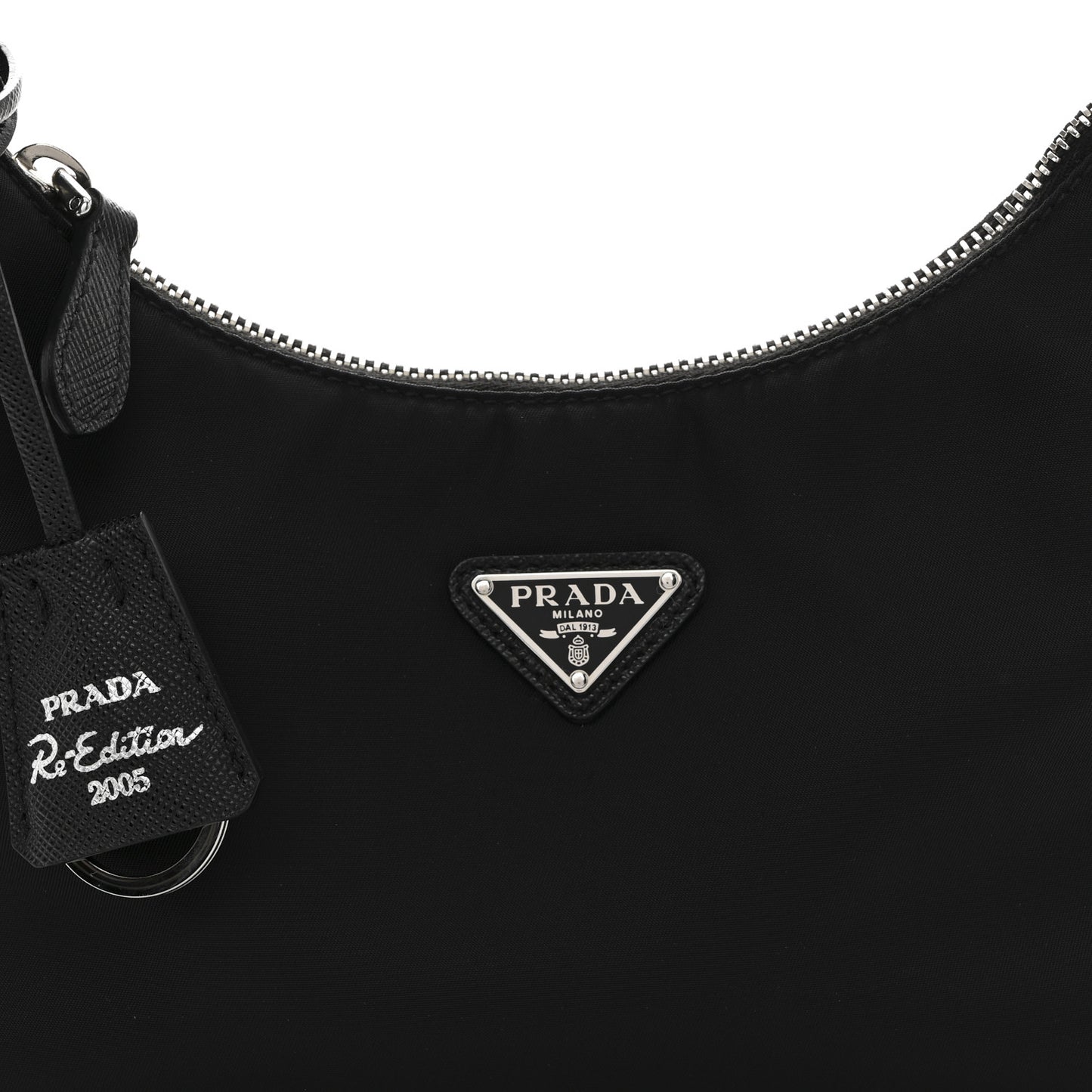 Tessuto Nylon Saffiano Mini Re-Edition 2005 Bag Black