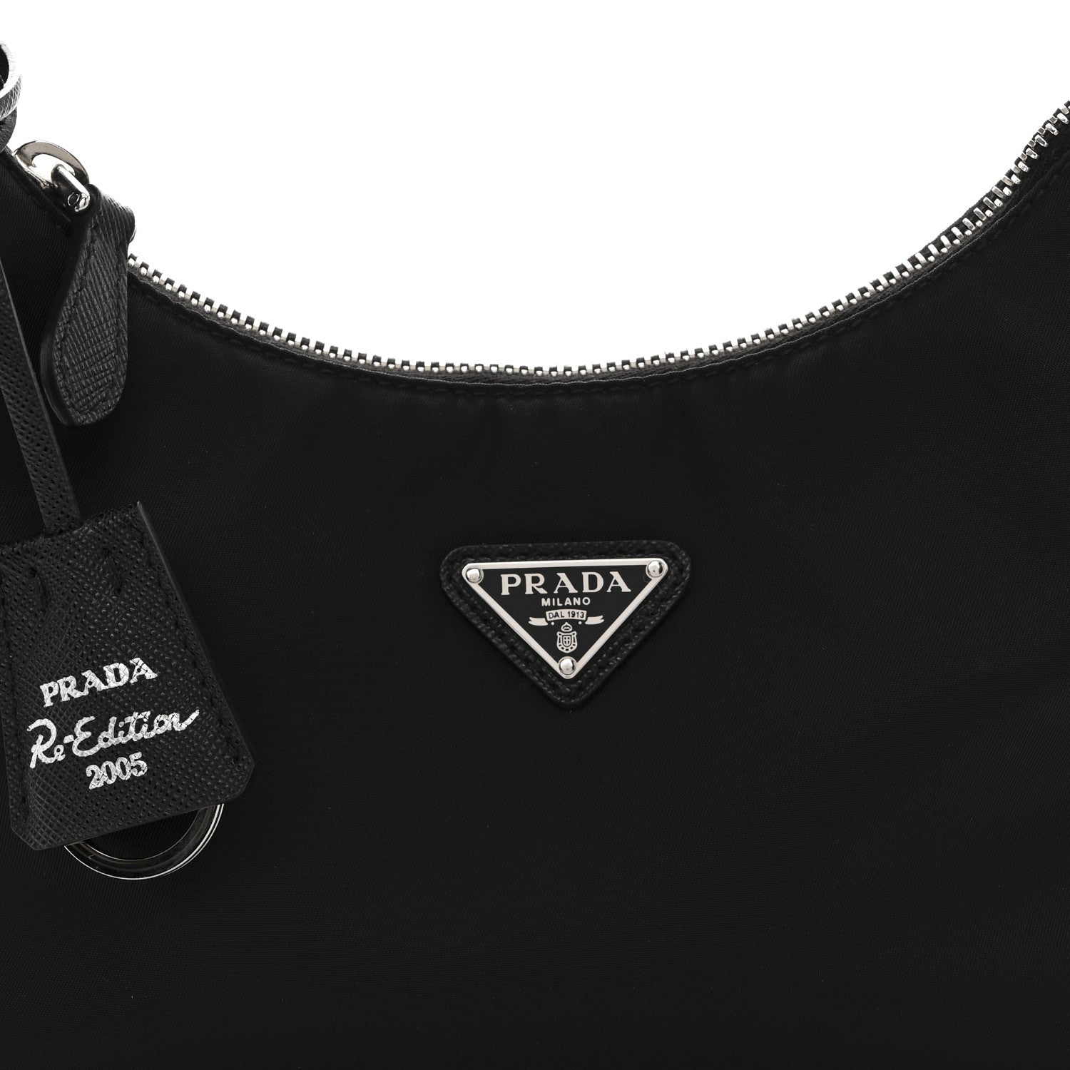 Prada Tessuto Nylon Saffiano Mini Re-Edition 2005 Bag Black 9 of 11