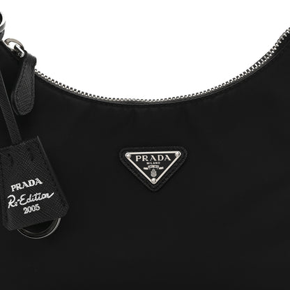 Prada Tessuto Nylon Saffiano Mini Re-Edition 2005 Bag Black 9 of 11