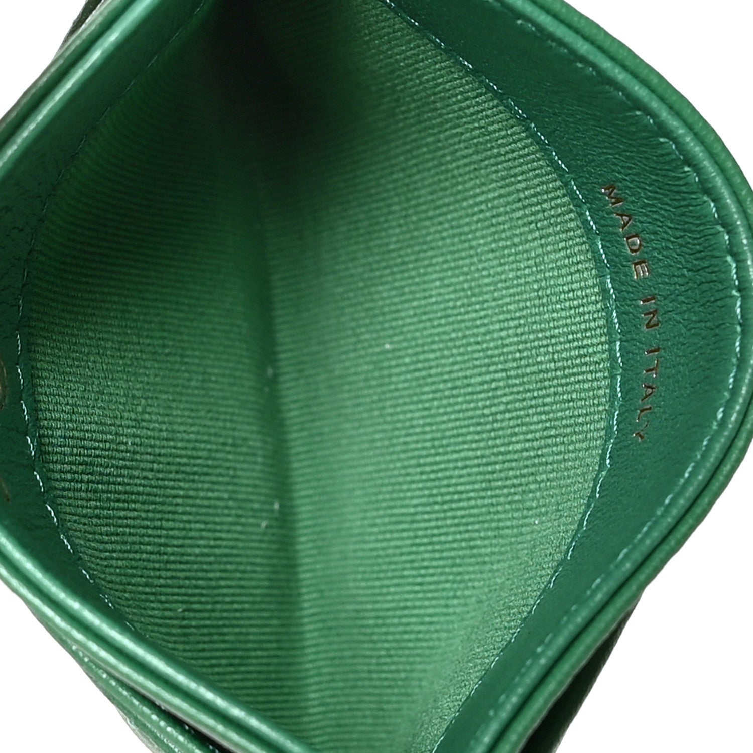 Chanel Lambskin Quilted Card Holder Green 6 of 9