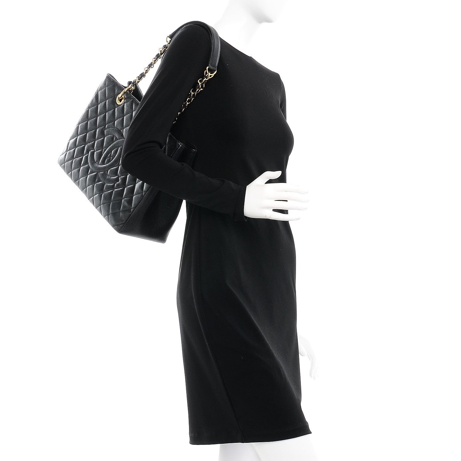 Chanel Caviar Quilted Grand Shopping Tote GST Black 2 of 8