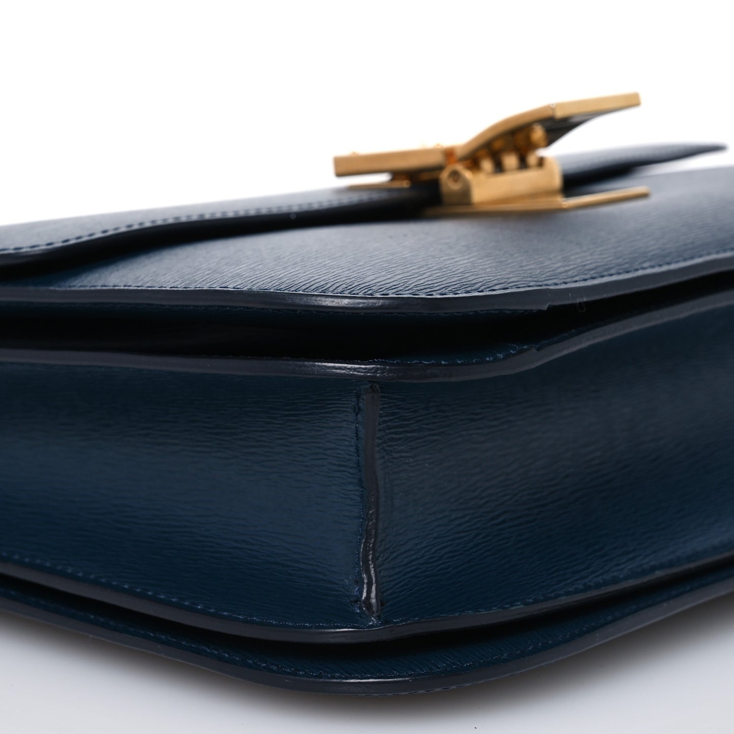 Liege Calfskin Medium Classic Box Flap Bag Dark Blue