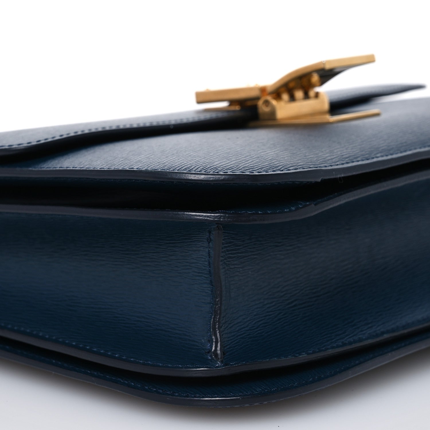 Celine Liege Calfskin Medium Classic Box Flap Bag Dark Blue 10 of 16
