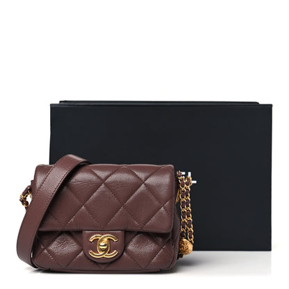 Chanel Caviar Quilted Mini Twist Your Buttons Flap Burgundy 11 of 11